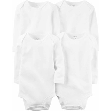 Layette Bebek 4'lü Beyaz Body Set - LS