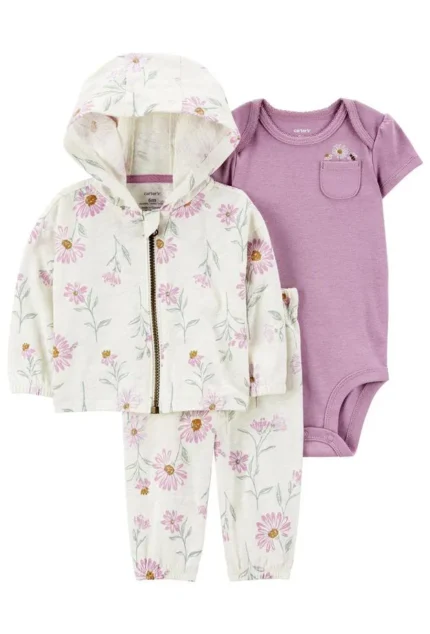 Kız Bebek 3'lü Hırkalı Set