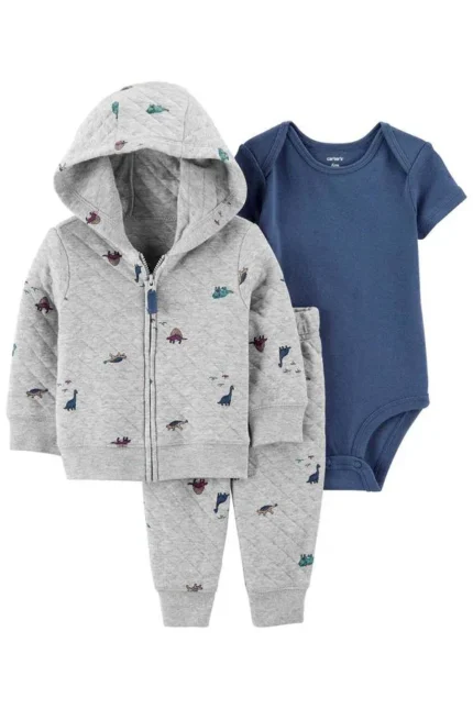 Erkek Bebek 3'lü Hırkalı Set