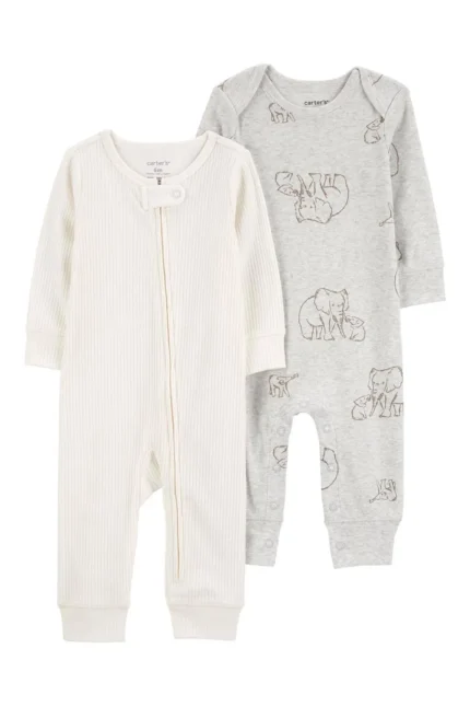 Layette Bebek Uzun Kollu Tulum Set 2'li Paket