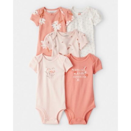 Layette Kız Bebek Kısa Kollu Body 5'li Paket