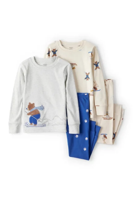 Erkek Bebek Pijama Set 4'lü Paket