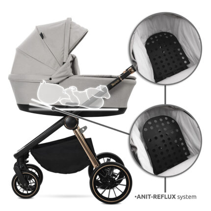 BABY STROLLER BIANCA BLACK 3in1 UP TO 22KGS WITH PRAM BODY (CARSEAT ARIA LUXE) 1 CTN