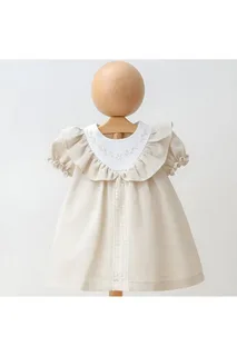 MYMİO 5559 KETEN YAKASI NAKIŞLI ELBİSE