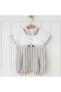 MYMİO 5596 ÇİZGİLİ ERKEK KETEN TULUM